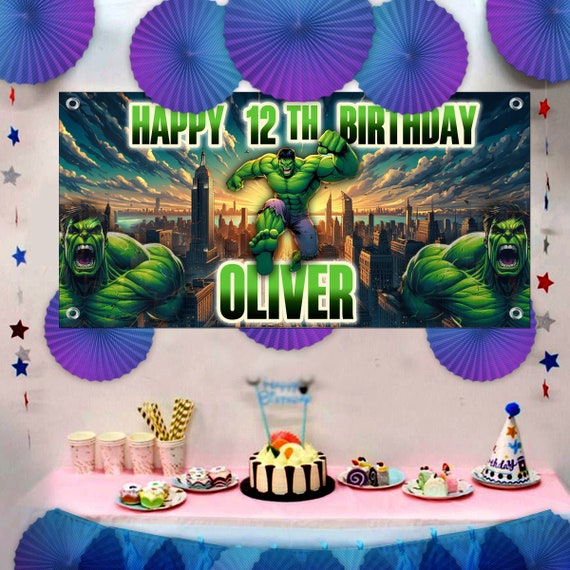 Hulk and Spiderman Birthday Banner Hulk and Spiderman Birthday Banner