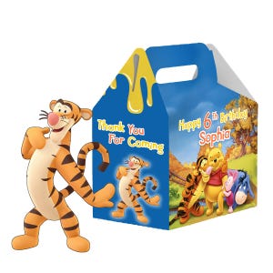 Winnie Pooh - Gable Box - Todos los personajes - Winnie - Tigger - Iejoor - Knorretje - Roze - paquete de 12 - pulgadas van 4,4 x 4,5 x 3 - 100% karton