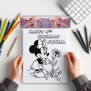 Minnie Mouse - Coloring Pack x3 Unique Designs + Color Topper - Digital Download - Ready to Print and Pack - Kids Entertainment