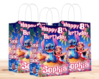 Personalized Lilo and Stitch Birthday Favor Bags