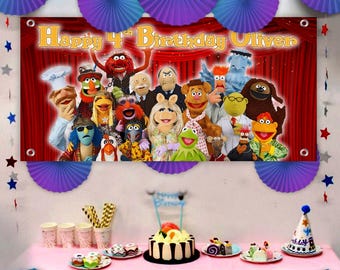 Personalized The Muppets Birthday Banner: Choose Between Muppet Babies or Traditional Theme