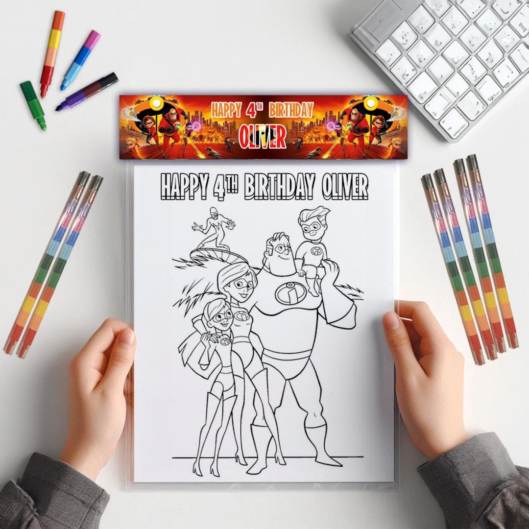 Incredibles - Coloring Pack X3 Unique Designs + Color Topper - Digital ...