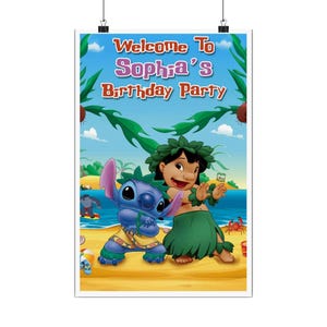 Personalized Lilo and Stitch Welcome Sign – Free Tube Packaging – Multiple Sizes Available – Premium Print on Archival Paper