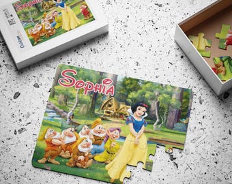 子供向けのパーソナライズされた白雪姫ジグソーパズル - Etsy 日本