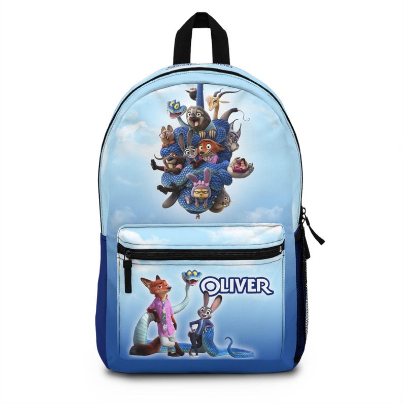 Personalized Zootopia Backpack: Choose Movie 1 or 2 Blue / Movie 2