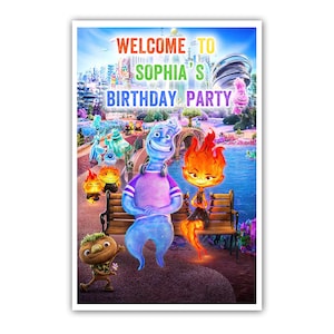 Letrero de bienvenida elemental personalizado – 30 x 45 cm – Impreso en cartón 100 % – Embalaje en tubo gratuito