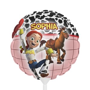 Personalized Toy Story Mylar Balloon: Choose your favorite character Round/Pink