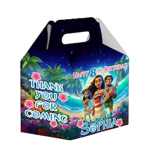 Moana - Caja a dos aguas - Paquete de 12 - 11,4 x 11,4 x 7,6 cm - Fabricada 100 % en cartón