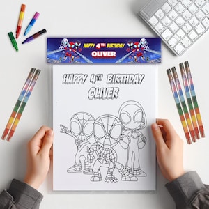 Spidey - Coloring Pack x3 Unique Designs + Color Topper - Digital Download - Ready to Print and Pack - Kids Entertainment