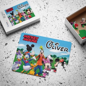 Personalized Mickey and Minnie Mouse Jigsaw Puzzle for Kids