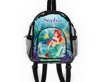 Mochila transparente personalizada de La Sirenita