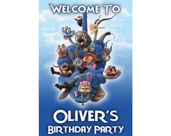 Personalized Zootopia Welcome Sign: Choose Movie 1 or 2