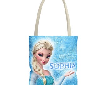 Personalized Frozen Tote Bag: Choose your favorite character Elsa, Anna or All