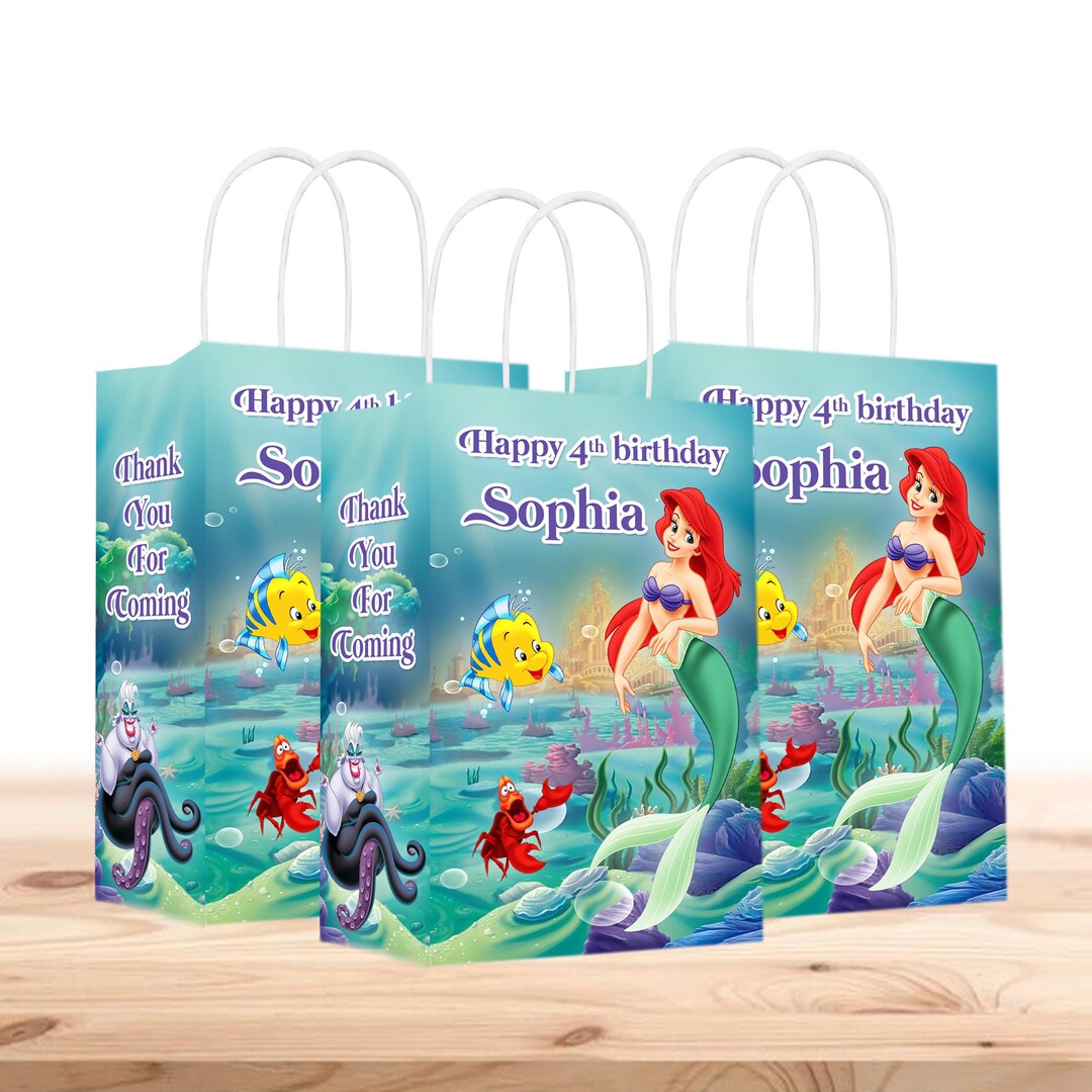 Personalized Little Mermaid Birthday Favor Bags - Etsy
