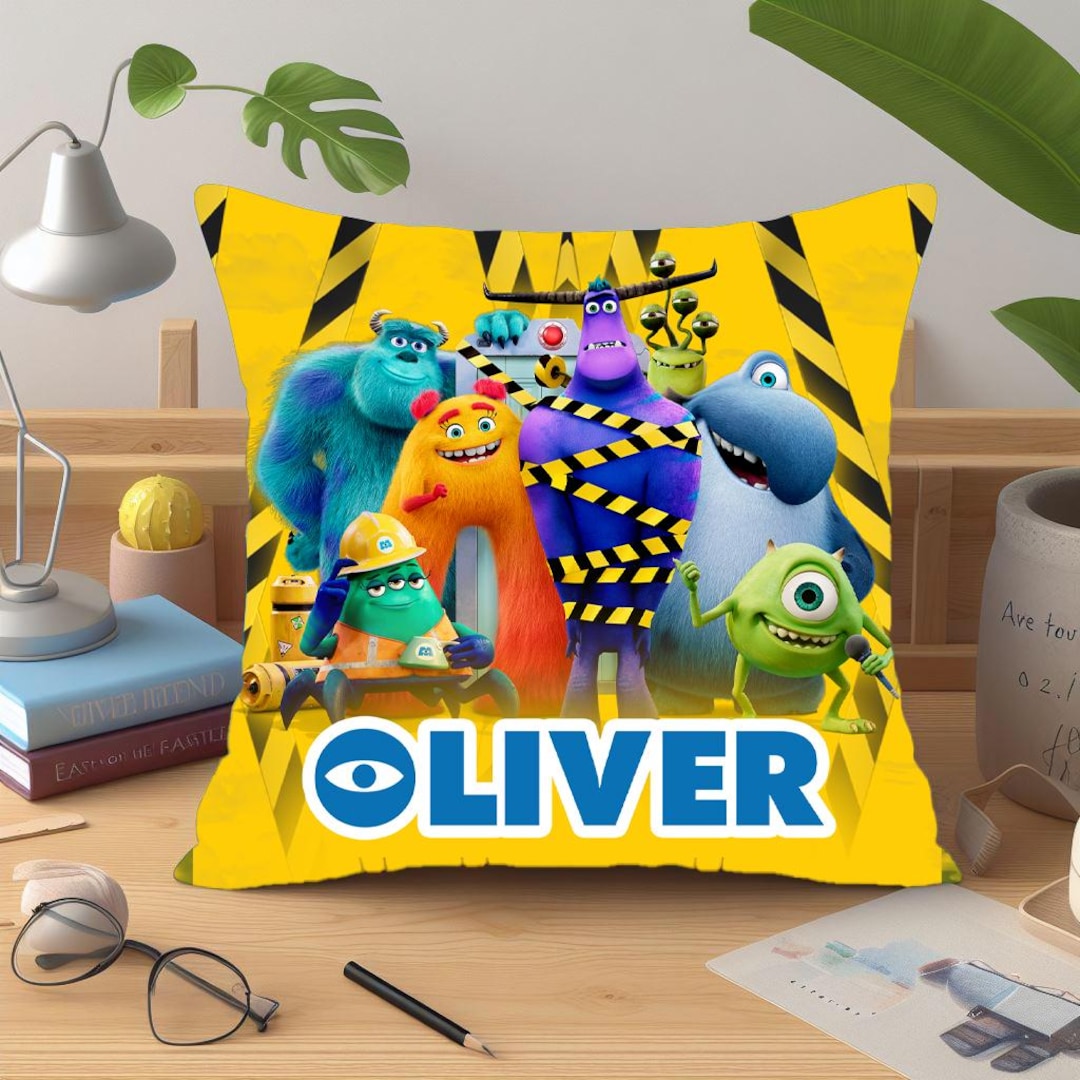 Personalized Monsters Inc. and Monsters at Work Pillow - Etsy