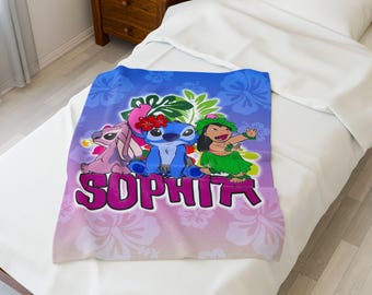Personalized Lilo and Stitch Blanket