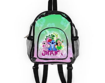 Personalized Lilo and Stitch Clear Backpack