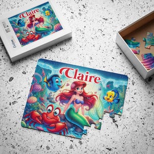 Personalized Little Mermaid Jigsaw Puzzle - 30 Pieces - 11x14 in - Fun & Educational - Free Gift Box - Multiple Designs Available
