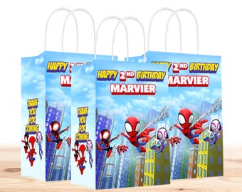 Bolsas de regalo de cumpleaños personalizadas de Spidey o Spiderman