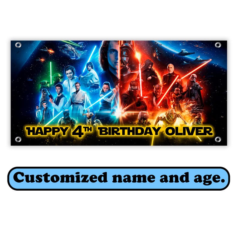 Personalized Star Wars Birthday Banner image 3