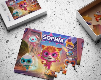 Personalized Superkitties Jigsaw Puzzle for Kids