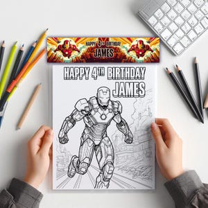 Ironman - kleurpakket x 3 unieke ontwerpen + kleurtopper - digitale download - klaar om af te drukken en in te pakken - perfect voor kinderamusement