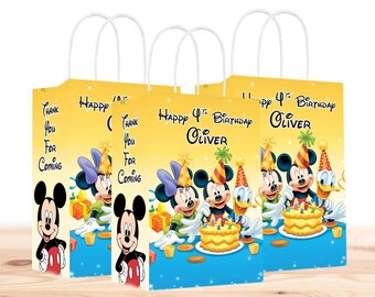 Bolsas de regalo de cumpleaños personalizadas de Mickey y Minnie Mouse