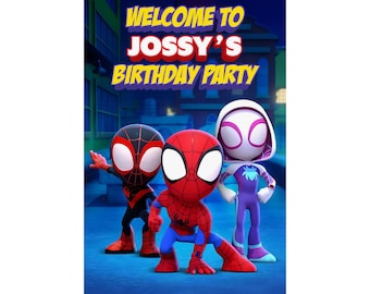 Letrero de bienvenida personalizado de Spidey