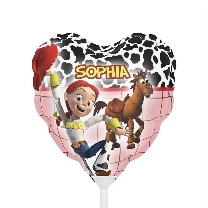 Personalized Toy Story Mylar Balloon: Choose your favorite character Heart/Pink