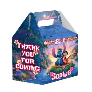 Lilo y Stitch - Caja a dos aguas - Paquete de 12 - 11,4 x 11,4 x 7,6 cm - Fabricada 100 % con cartón