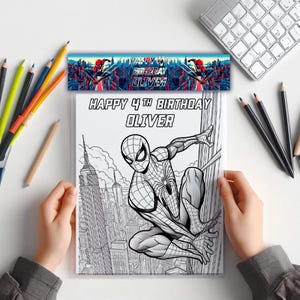 Spiderman - Coloring Pack x3 Unique Designs + Color Topper - Digital Download - Ready to Print and Pack - Kids Entertainment