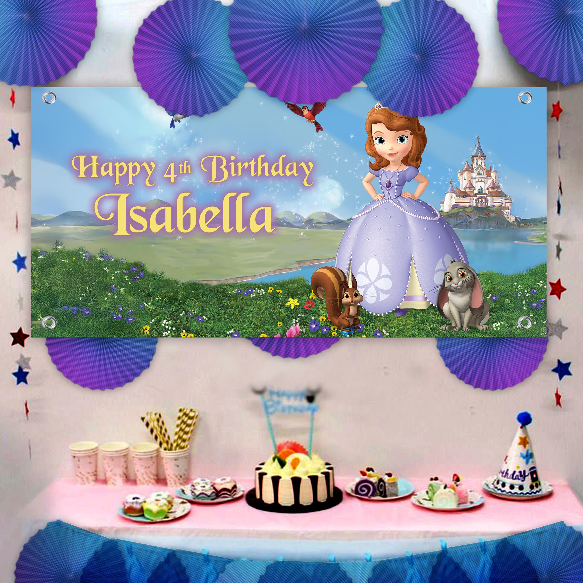 Personalized Sofia the First Birthday Banner - Etsy