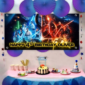 Personalized Star Wars Birthday Banner image 1