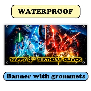 Personalized Star Wars Birthday Banner image 2