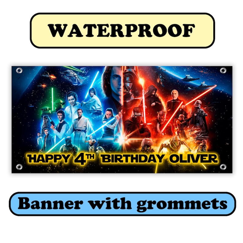 Personalized Star Wars Birthday Banner image 2