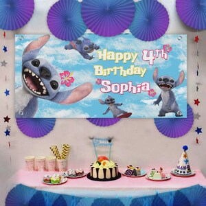 Personalized Lilo and Stitch Birthday Banner immagine 3