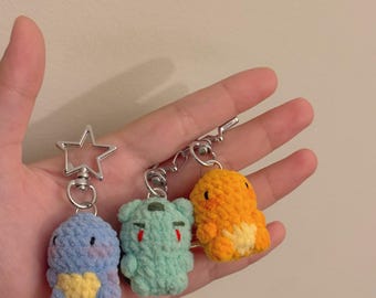 Handmade Crochet Keychain (3.2) - Pokemon Cartoon Design Unique Handcrafted Accessory for Keys/Purse/Bag