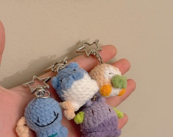 Handmade Crochet Keychain (3.1) - Pokemon Cartoon Design Unique Handcrafted Accessory for Keys/Purse/Bag