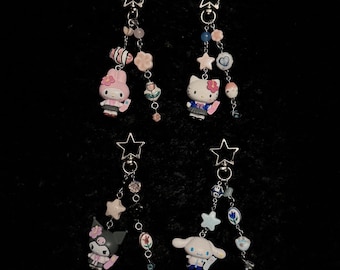 Kawaii Sanrio Phone Charm(7.3) Handmade 1/1 Nostalgic Character Beaded Keychain for Phone Case / Purse