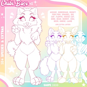 Anthro Chibi Furry Base- Digital Base