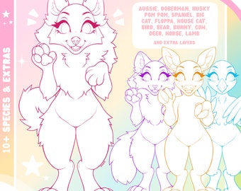 Anthro Chibi Furry Base- Digital Base