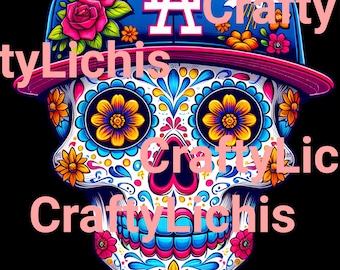 D0dgers Dia De Los Muertos Skull