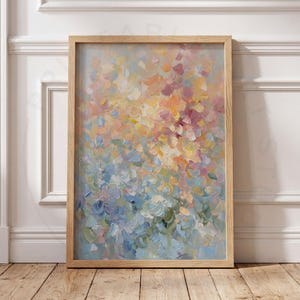 Pastel Abstract Floral Wall Art Print | Soft Impressionist Painting | Modern Botanical Decor | Printable Canvas Art