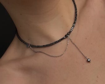 Collar Hematita/Collar de Piedra Natural/Joyas para Mujer y Niña/Regalo para Ella/Joyas Atractivas/Día de la Madre