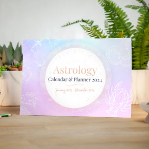 Digital Astrology Calendar 2024 Downloadable Annual Lunar Zodiac Forecast with Monthly Review and Planning/Journalling Pages Printable PDF