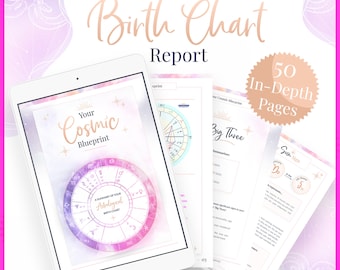Astrology Birth Chart Report, Astrology Reading, Natal Chart Reading, Zodiac Sign Analysis, Personalized Journaling Prompts, Astrology Gift