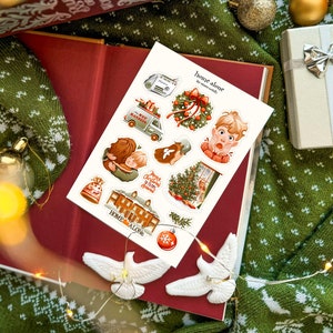 Allein zu Haus — Aufkleber | Winter Journaling, Hygge Sticker Bogen, Urlaubs Aufkleber für Deinen Planer, dekorative Aufkleber, Sticker, Weihnachten