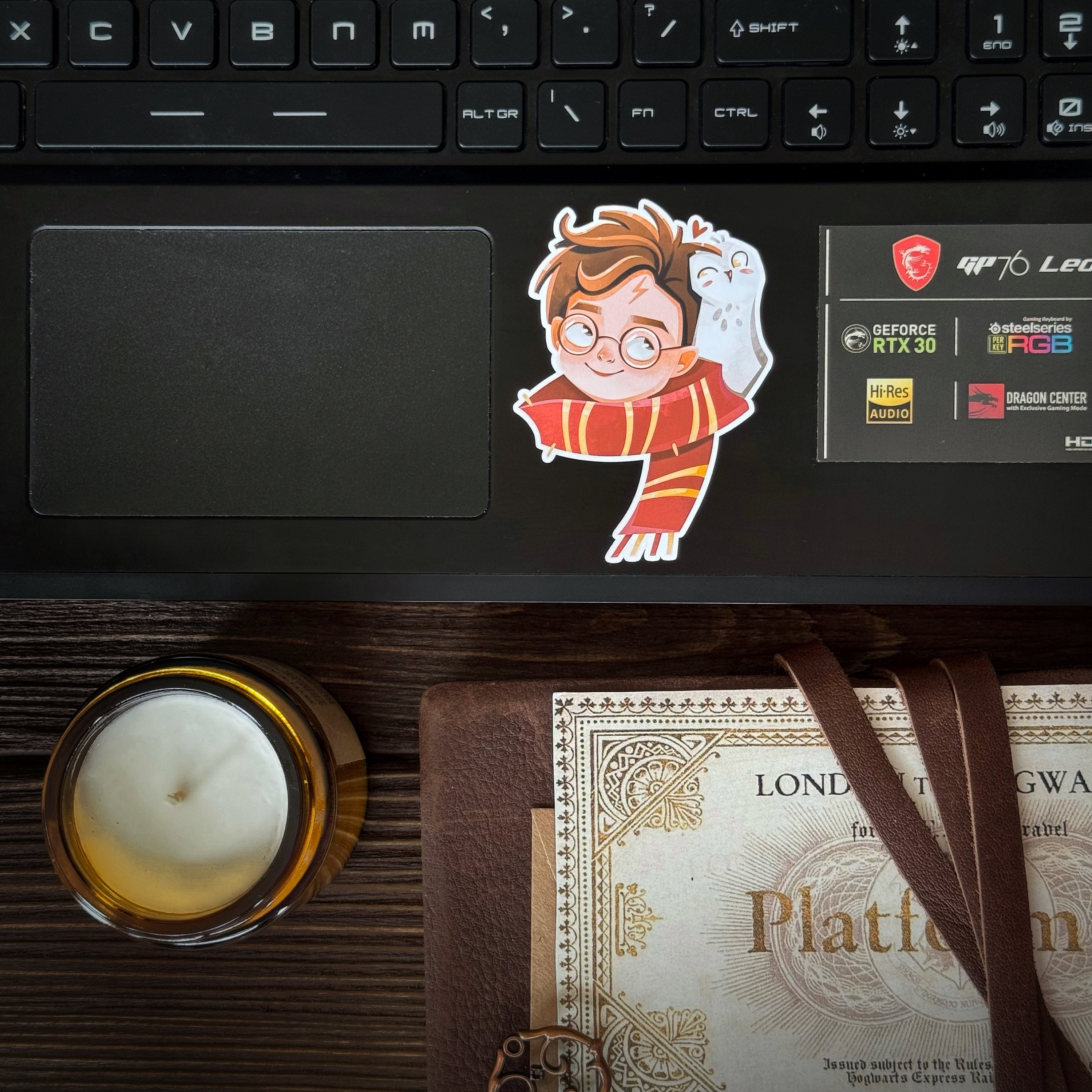Wizard and Owl Single Sticker | Big Laptop Sticker, Notebook, Bottle ...
