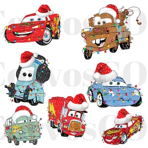 Weihnachten Autos Santa Bundle Png, Lightning Mcqueen Weihnachten Png, Disney Merry Xmas Png, Weihnachtsfeiertage Png