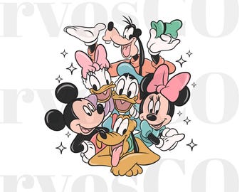 Retro Disneyland PNG: Mickey and Friends Graphic